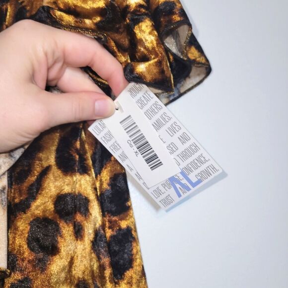 New Leopard Print Mermaid Flounce Dress XL - Picture 10 of 13